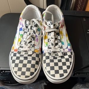 Vans women shoes Checker Pattern multicolor Size 10.5